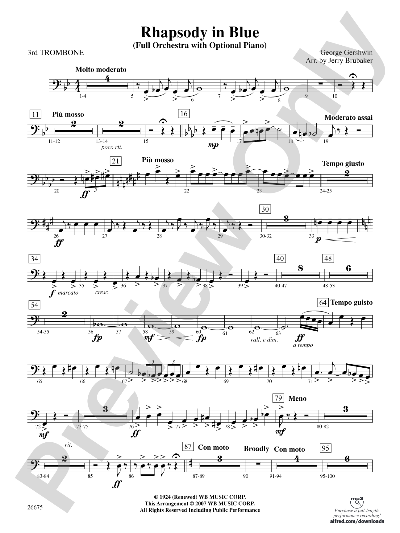 Rhapsody in Blue: 3rd Trombone