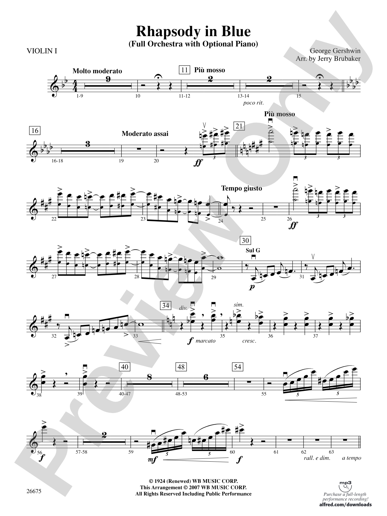 Rhapsody in Blue: 1st Violin