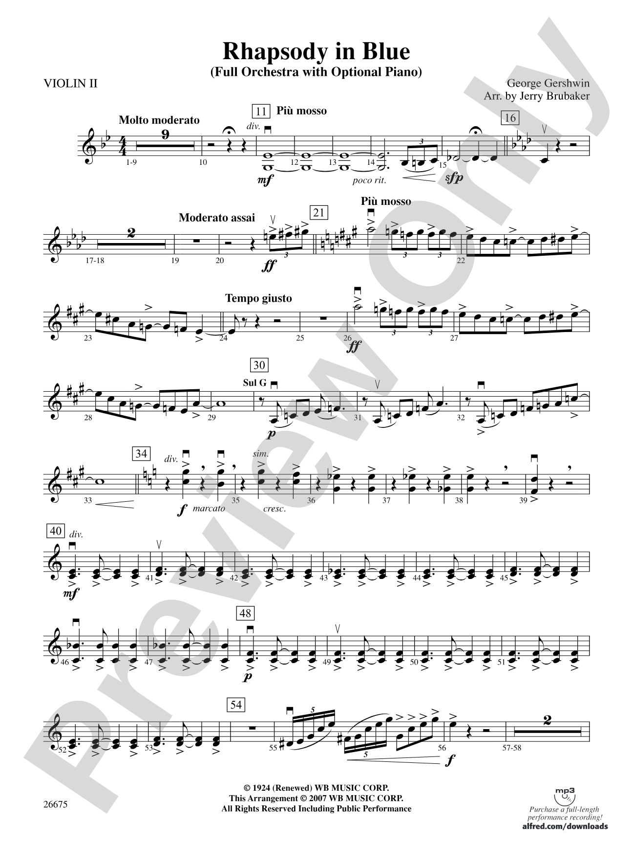Rhapsody in Blue: 2nd Violin