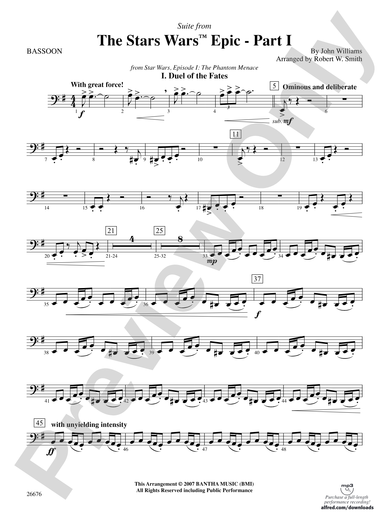Suite from the Star Wars Epic -- Part I: Bassoon