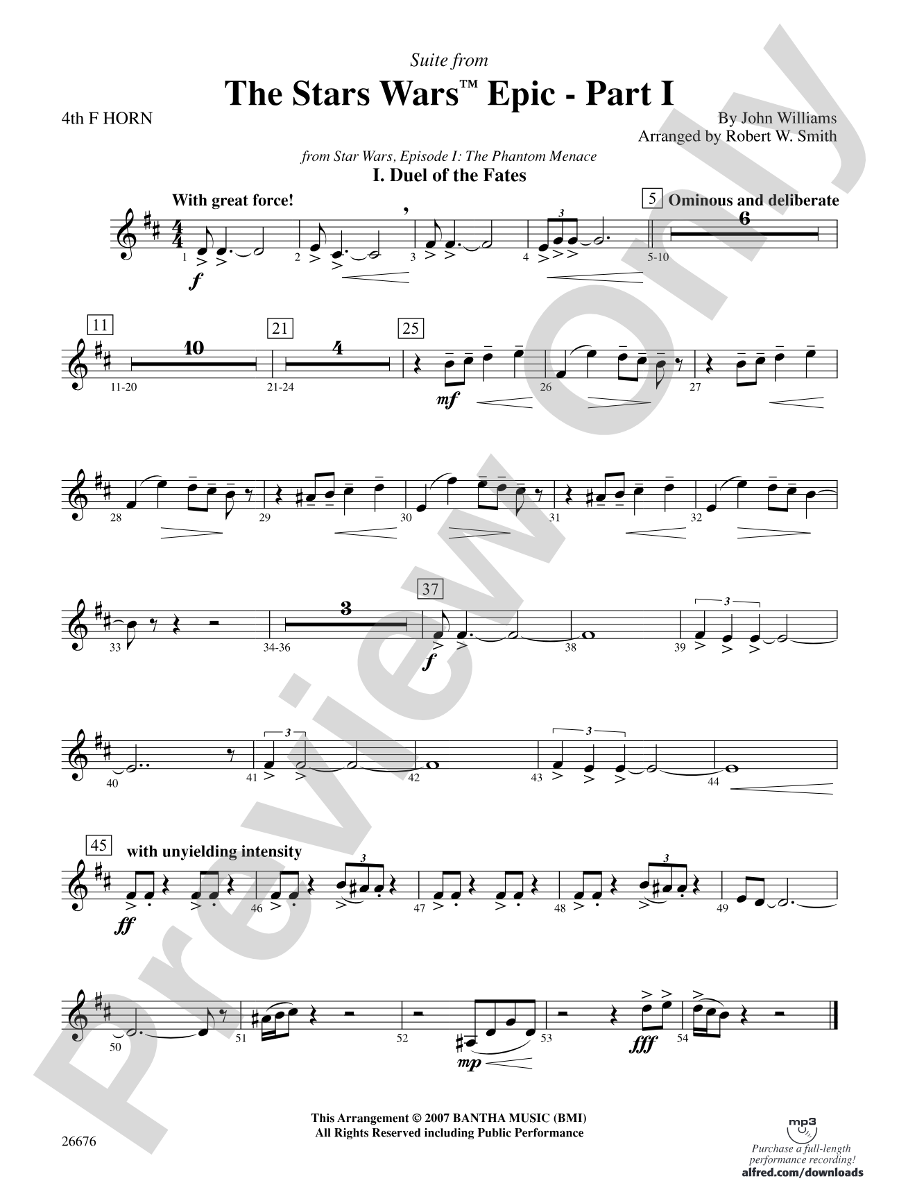Suite from the Star Wars Epic -- Part I: 4th F Horn