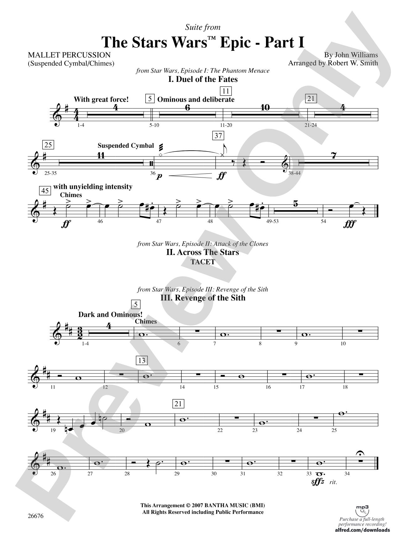 Suite from the Star Wars Epic -- Part I: Mallets