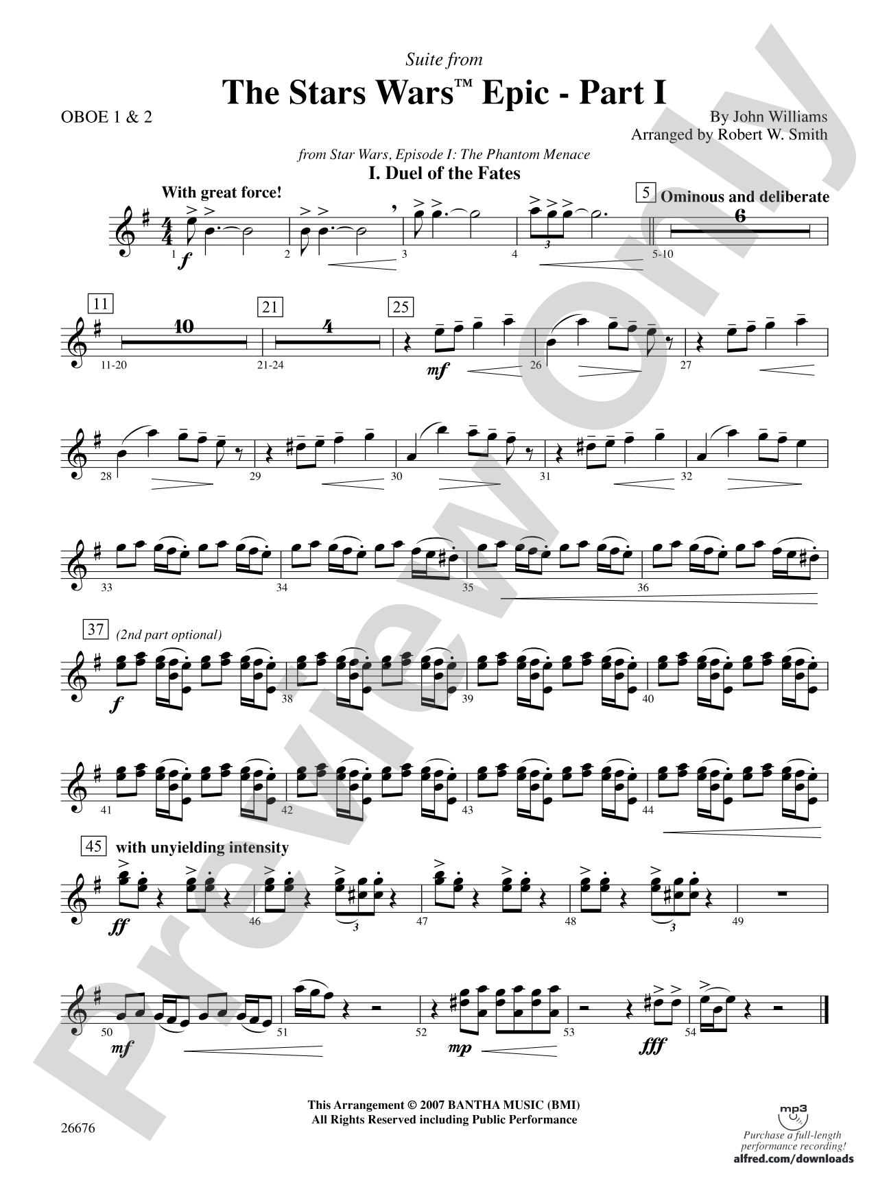 Suite from the Star Wars Epic -- Part I: Oboe