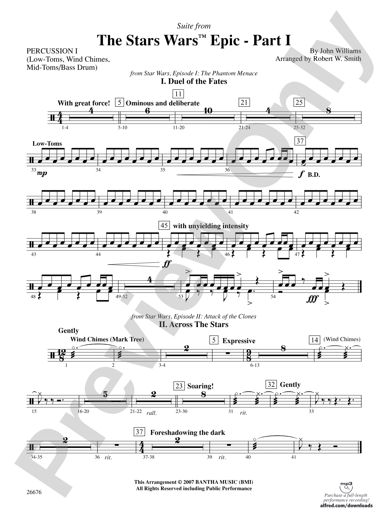 Suite from the Star Wars Epic -- Part I: 1st Percussion