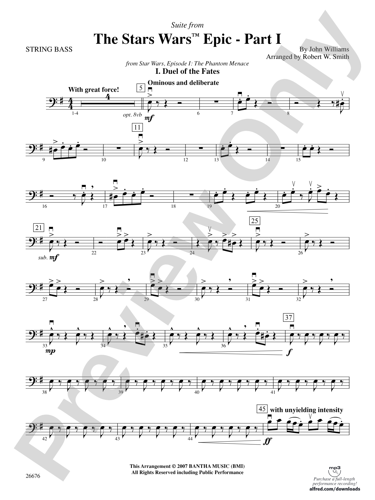 Suite from the Star Wars Epic -- Part I: String Bass