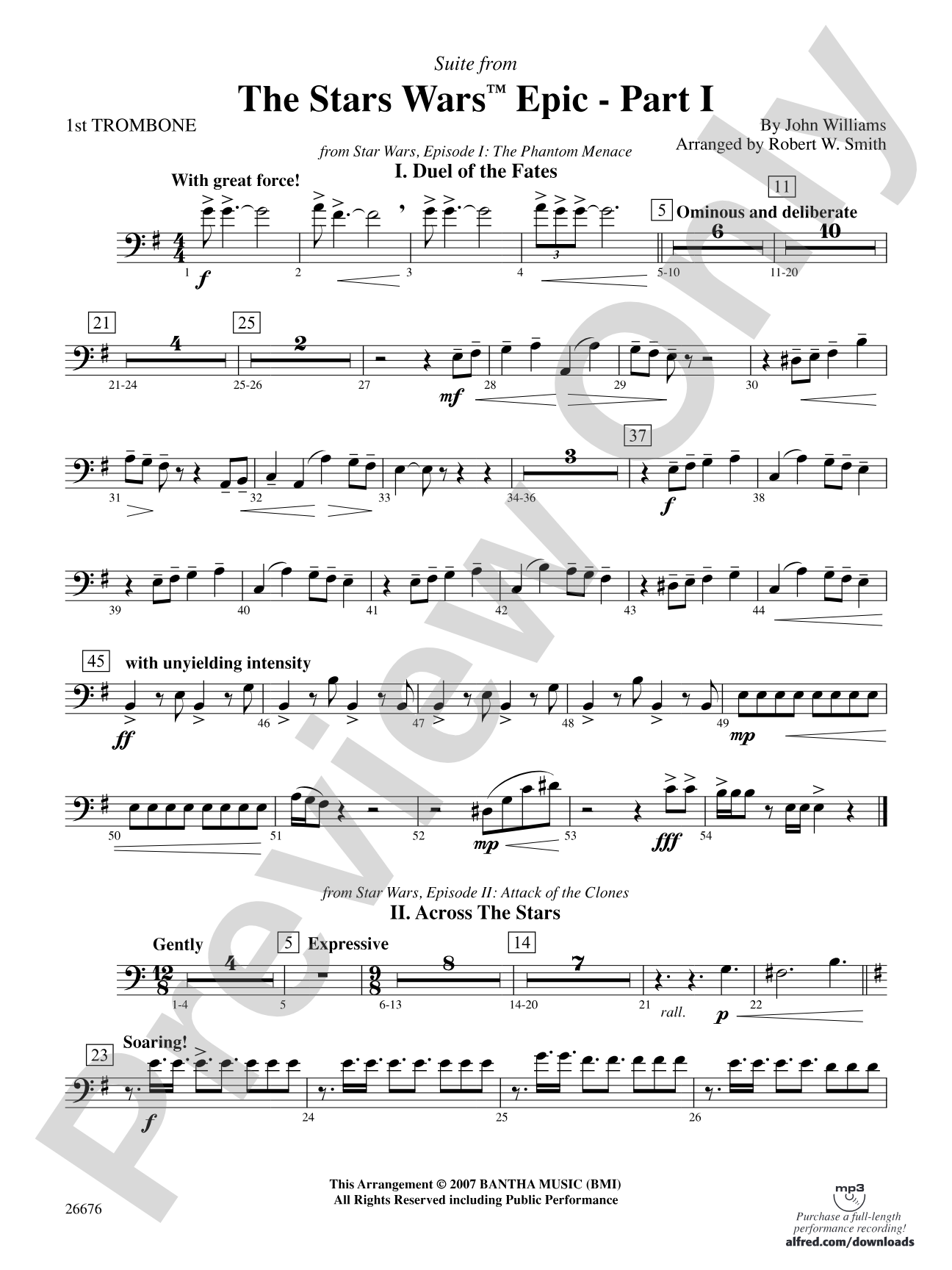 Suite from the Star Wars Epic -- Part I: 1st Trombone