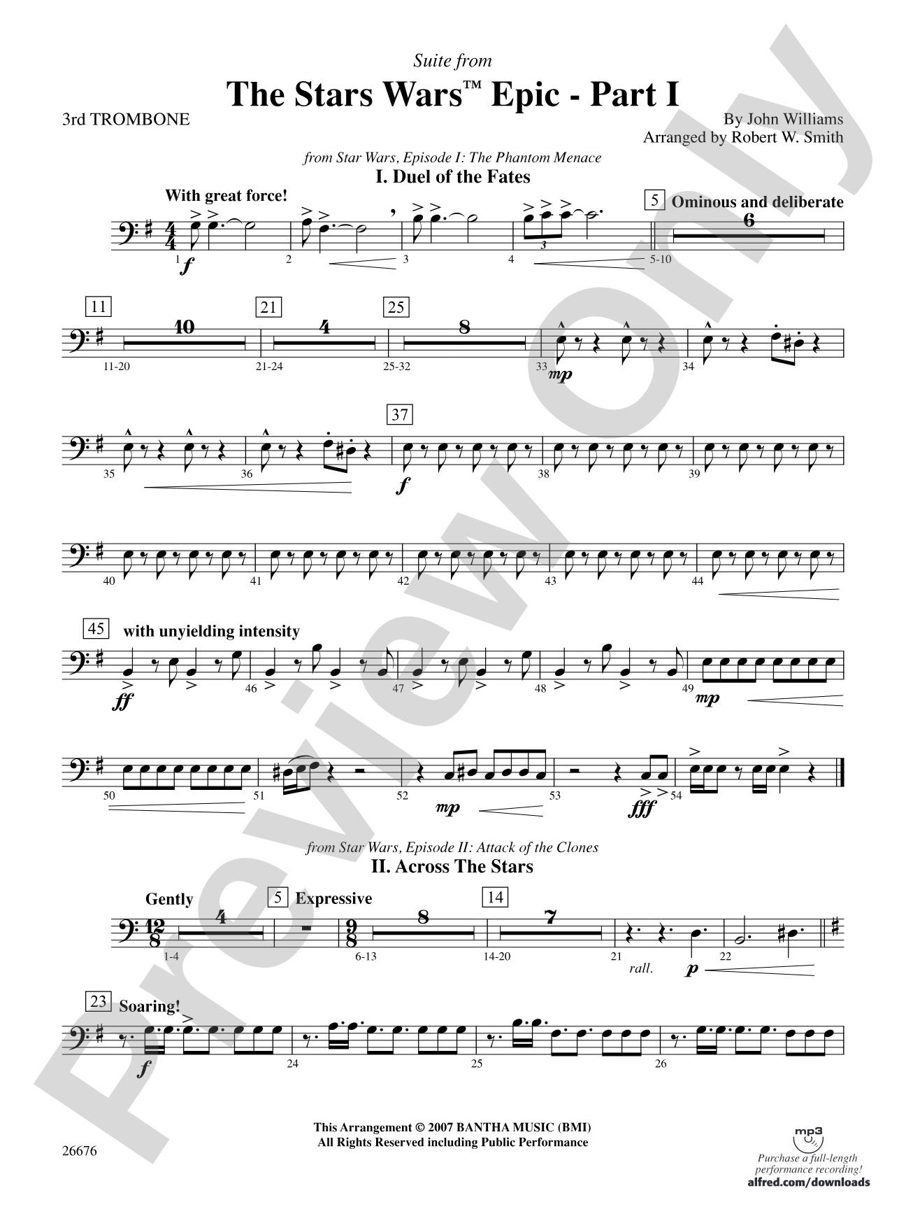 Suite from the Star Wars Epic -- Part I: 3rd Trombone
