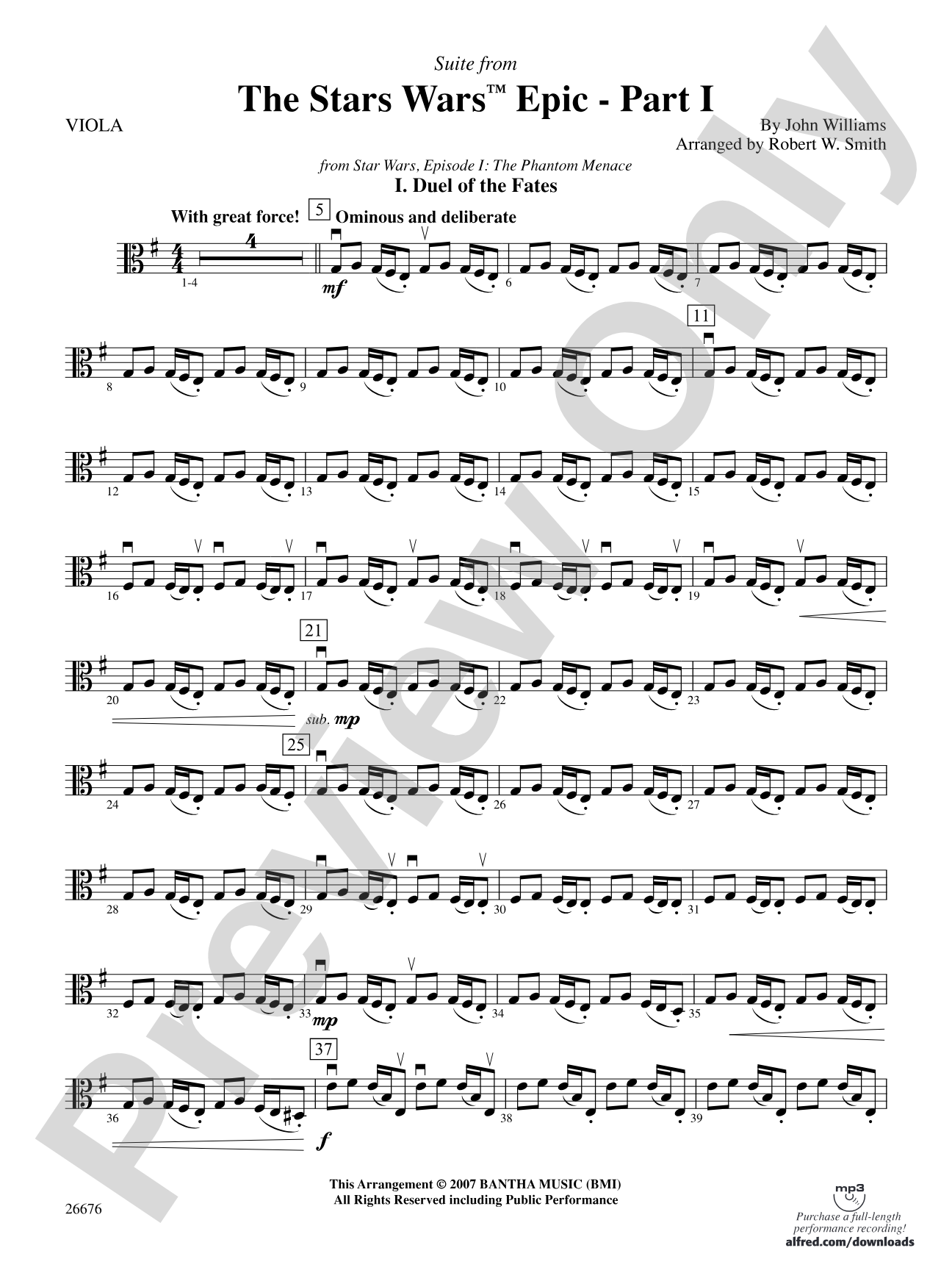 Suite from the Star Wars Epic -- Part I: Viola