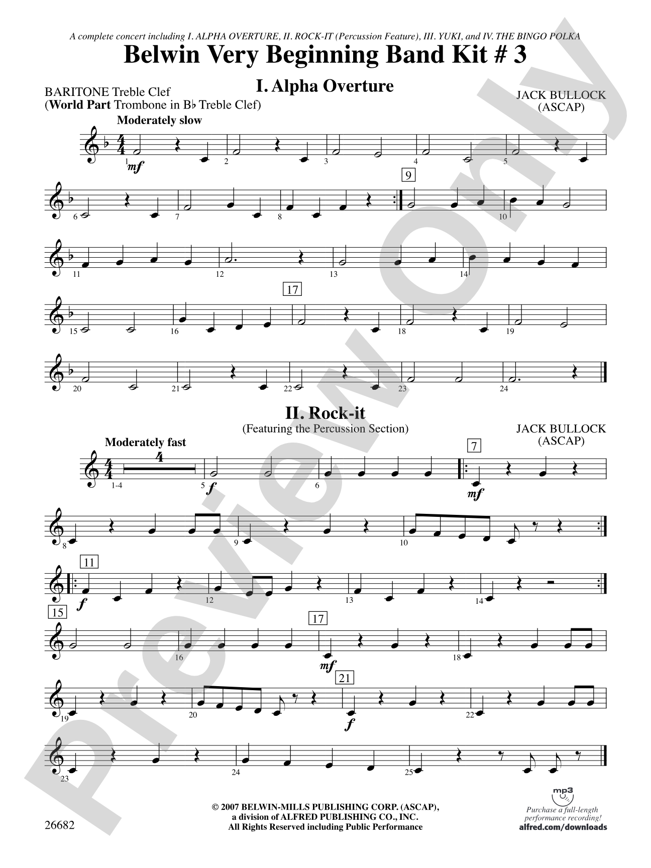 Belwin Very Beginning Band Kit #3: Baritone T.C.
