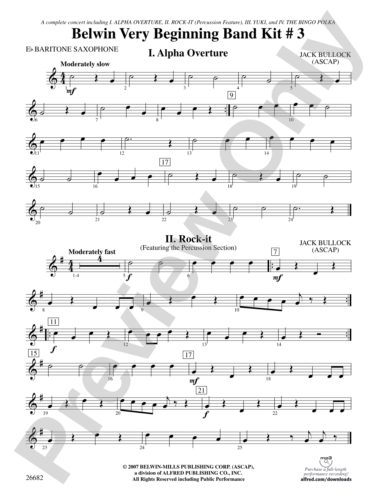 Belwin Very Beginning Band Kit #3: E-flat Baritone Saxophone