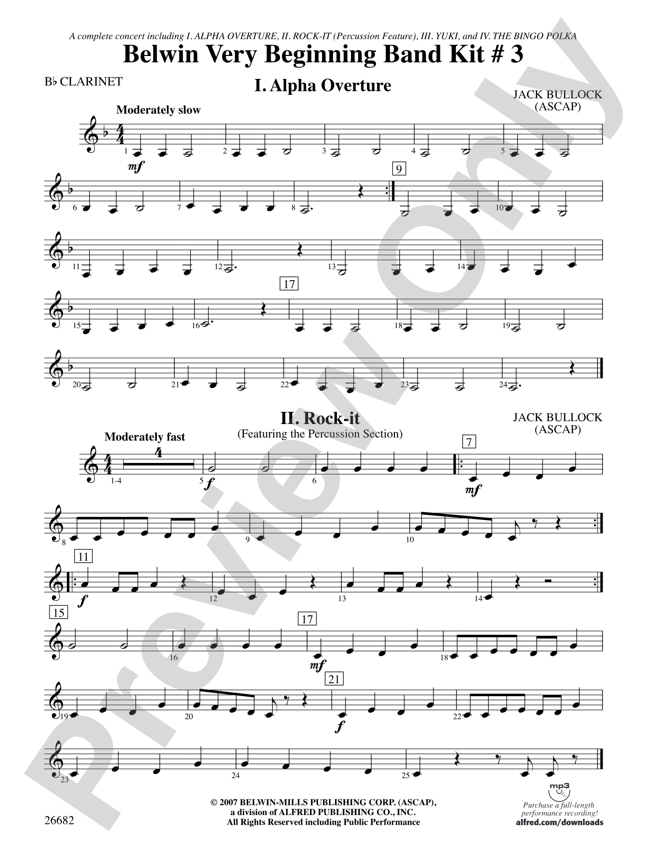 Belwin Very Beginning Band Kit #3: 1st B-flat Clarinet