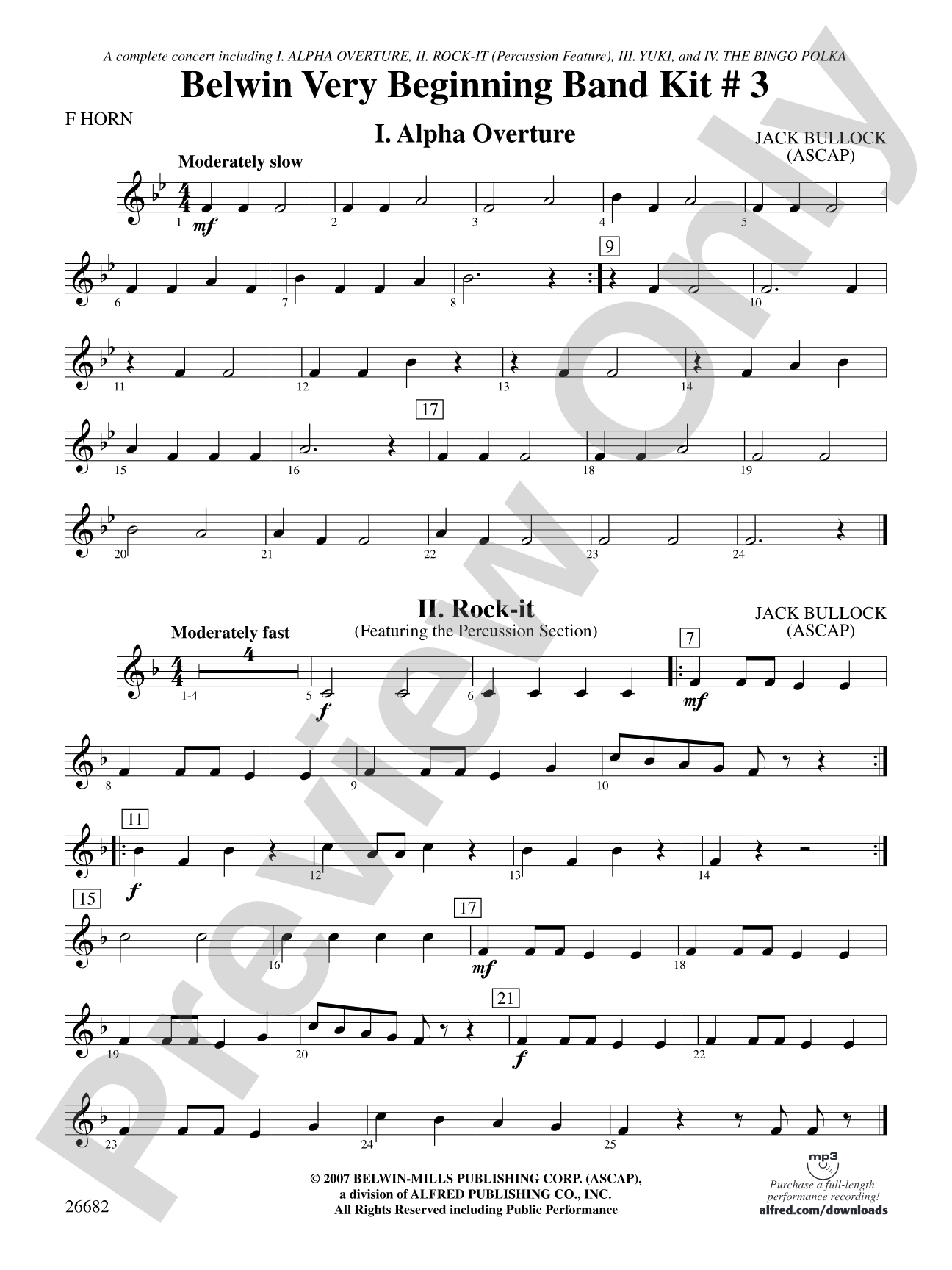 Belwin Very Beginning Band Kit #3: 1st F Horn