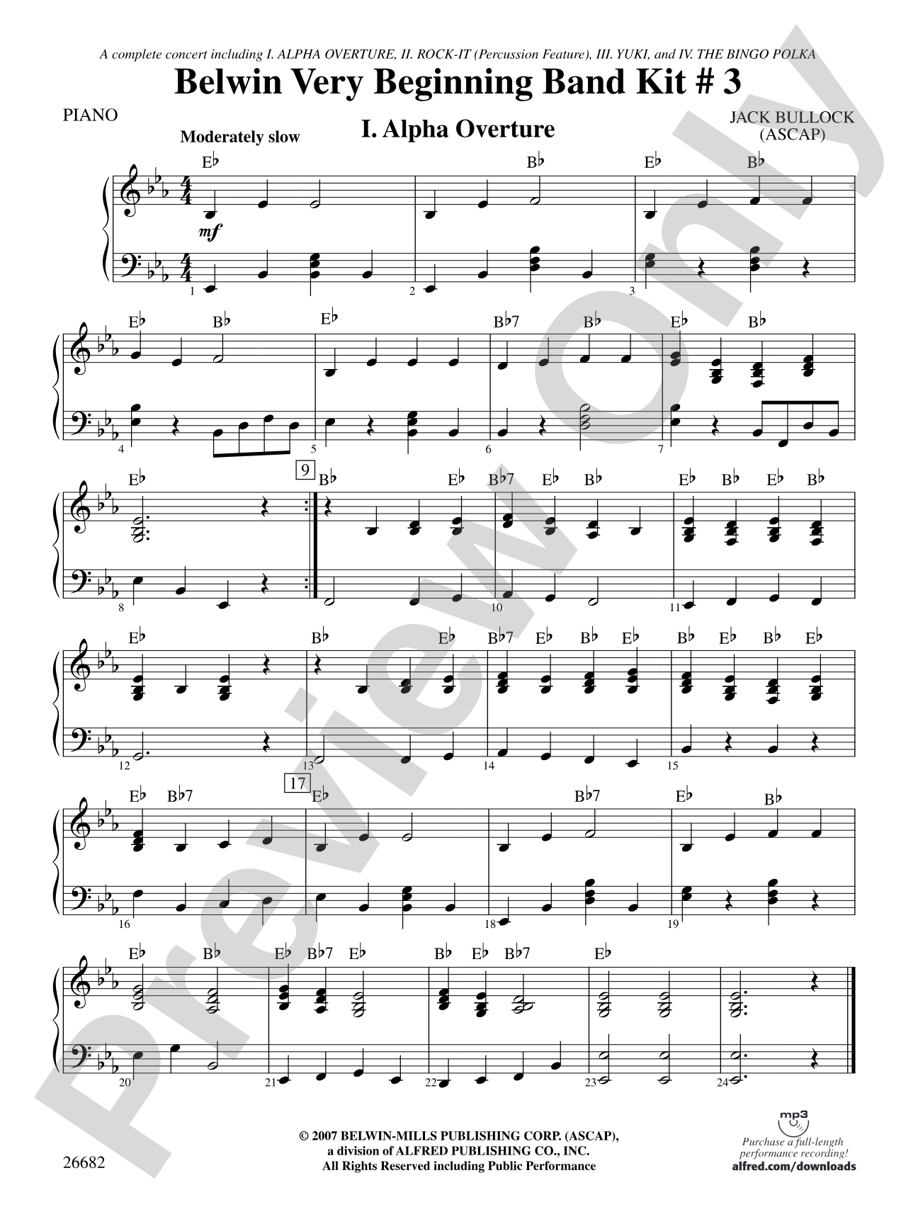 Belwin Very Beginning Band Kit #3: Piano Accompaniment