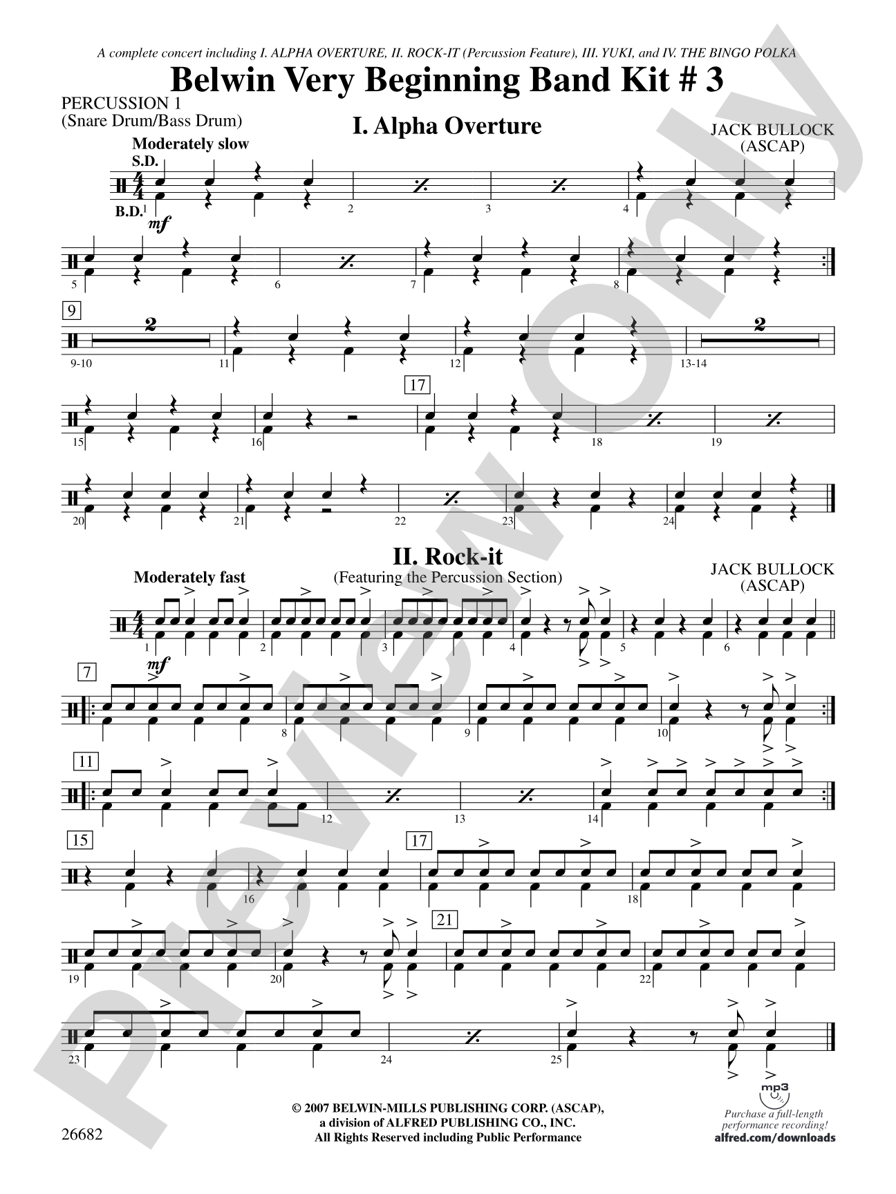 Belwin Very Beginning Band Kit #3: 1st Percussion