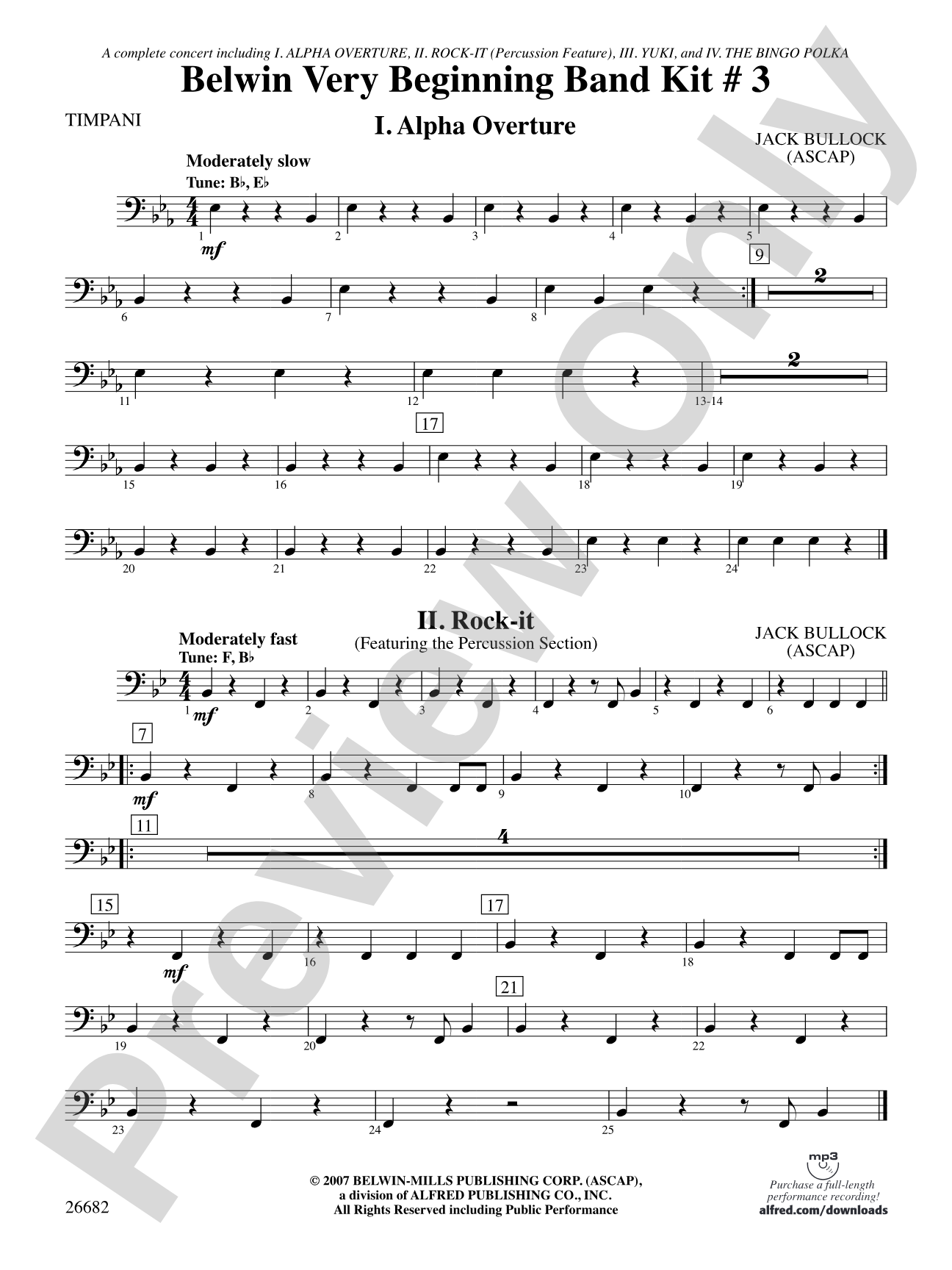 Belwin Very Beginning Band Kit #3: Timpani