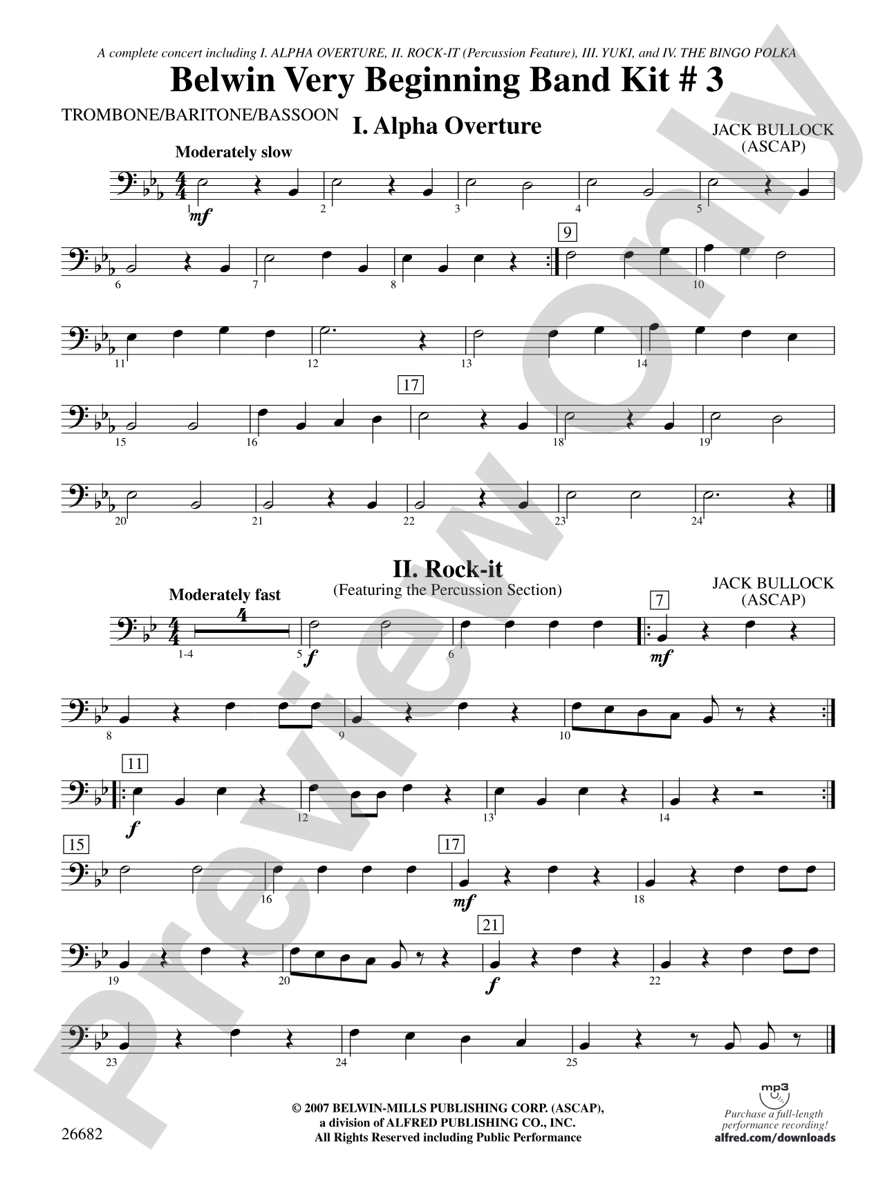 Belwin Very Beginning Band Kit #3: 1st Trombone