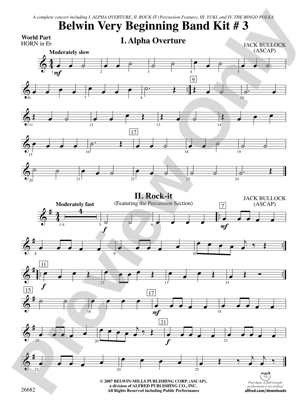 Belwin Very Beginning Band Kit #3: (wp) 1st Horn in E-flat