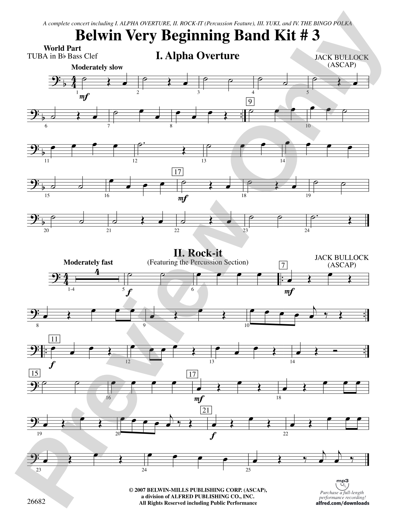 Belwin Very Beginning Band Kit #3: (wp) B-flat Tuba B.C.