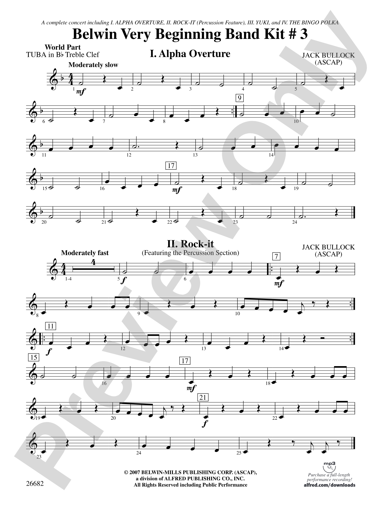Belwin Very Beginning Band Kit #3: (wp) B-flat Tuba T.C.