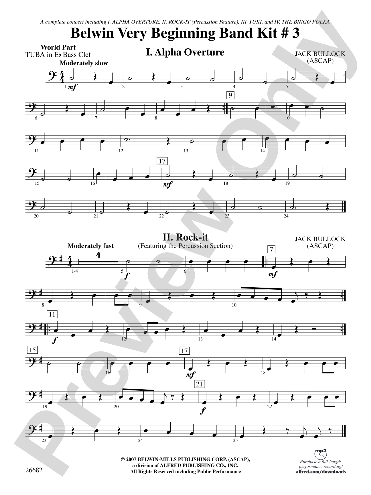 Belwin Very Beginning Band Kit #3: (wp) E-flat Tuba B.C.