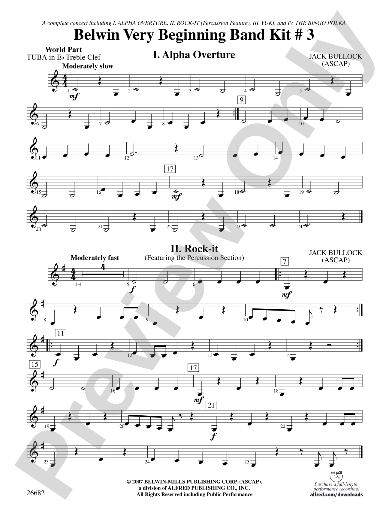 Belwin Very Beginning Band Kit #3: (wp) E-flat Tuba T.C.