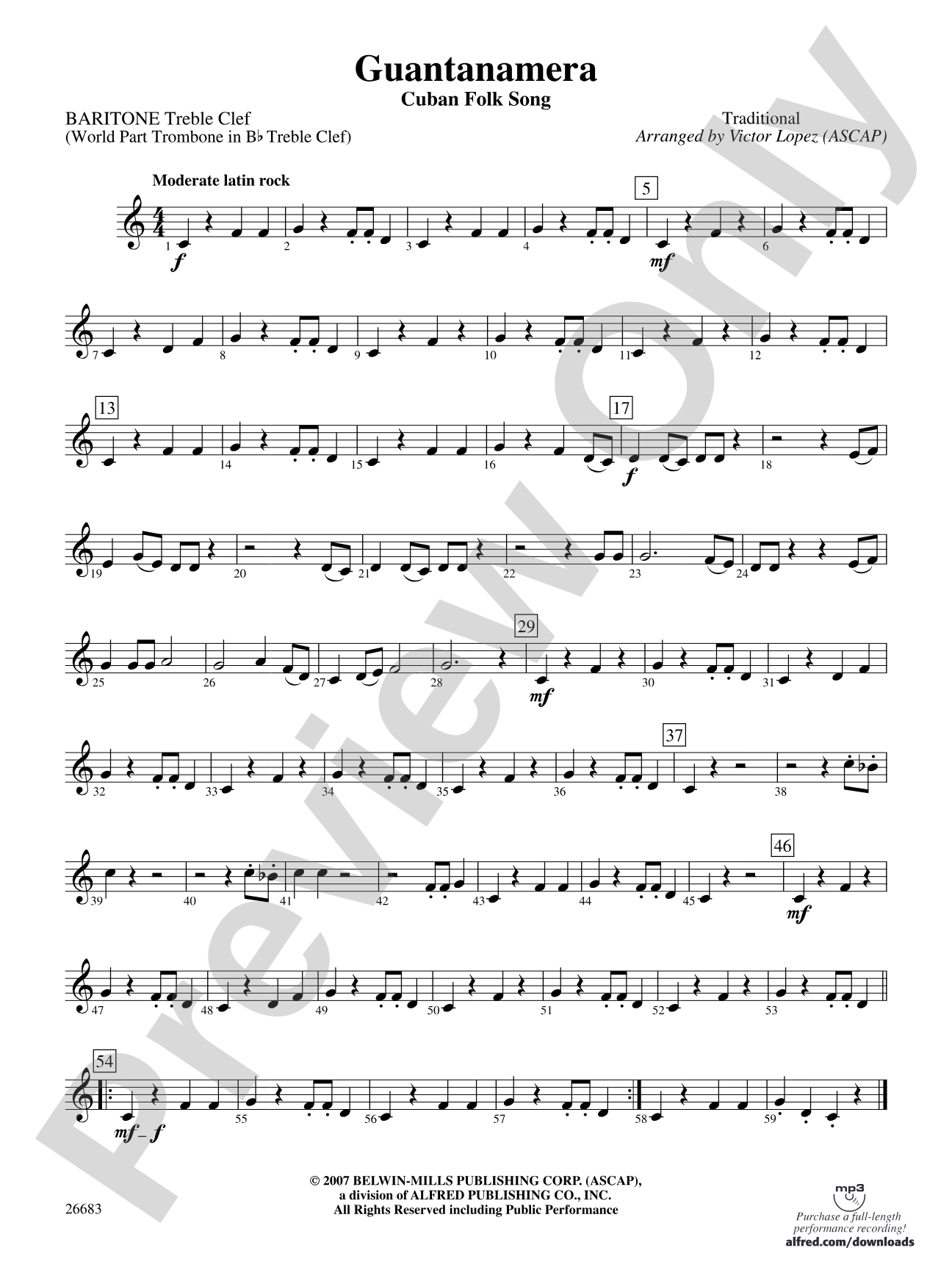 Guantanamera: Baritone T.C.