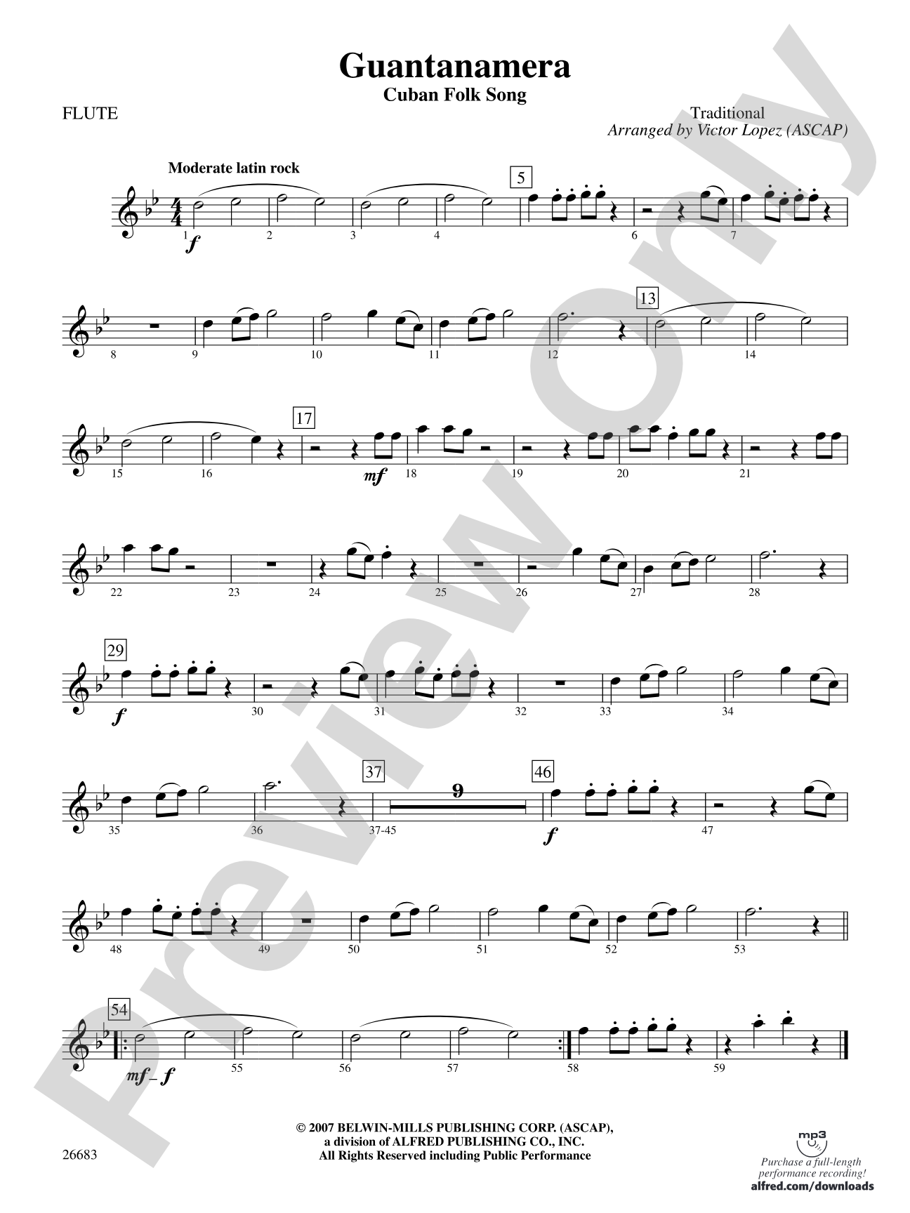Guantanamera: Flute