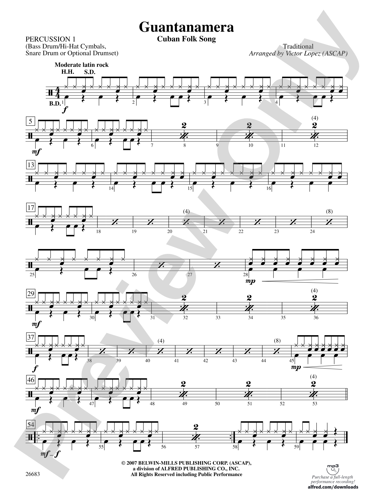 Guantanamera: 1st Percussion