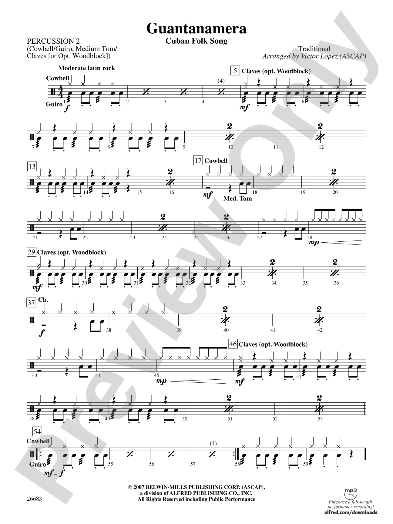 Guantanamera: 2nd Percussion