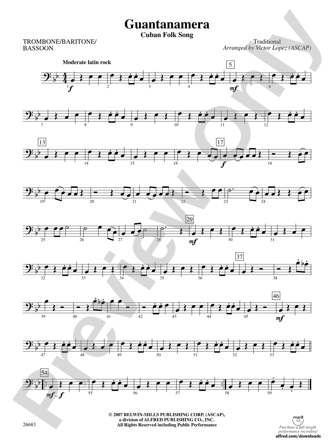 Guantanamera: 1st Trombone