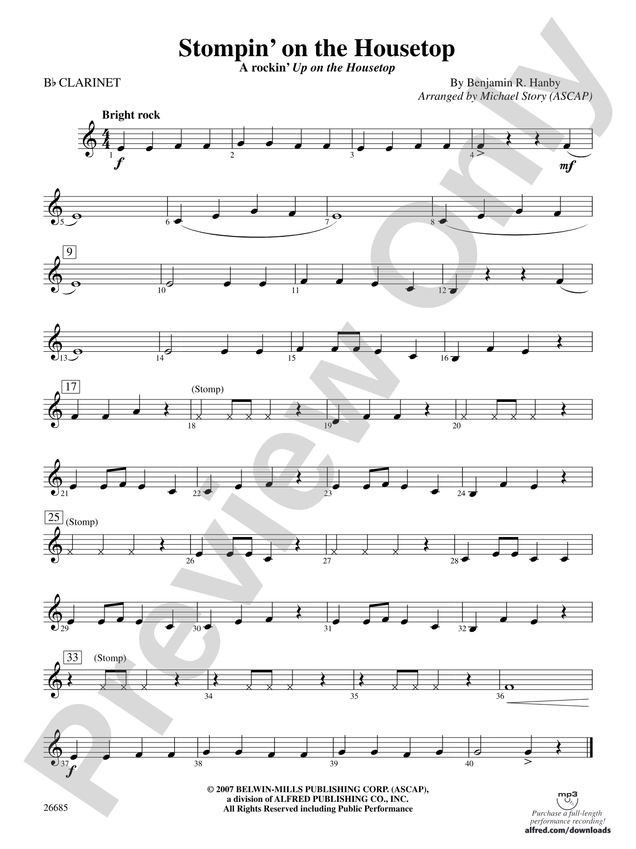 Stompin' on the Housetop: 1st B-flat Clarinet