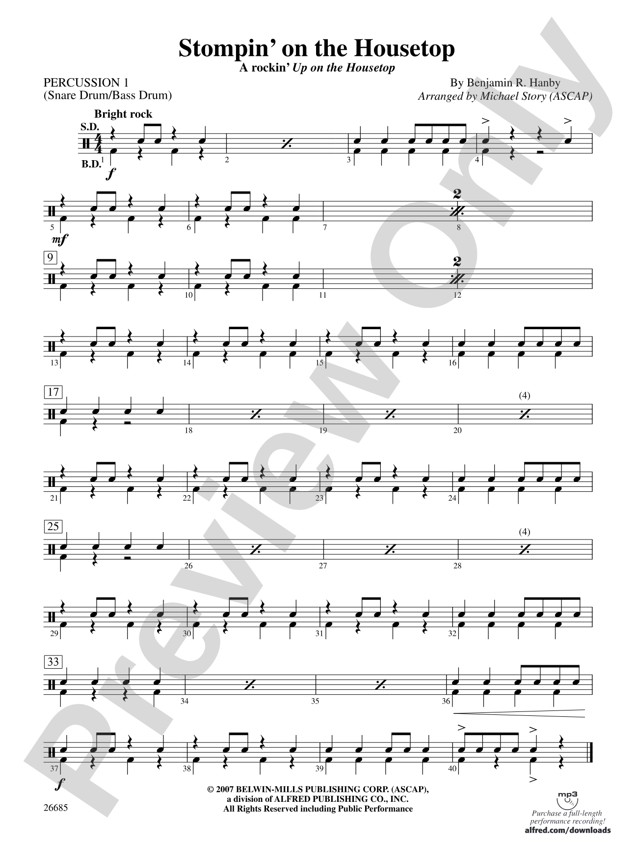 Stompin' on the Housetop: 1st Percussion