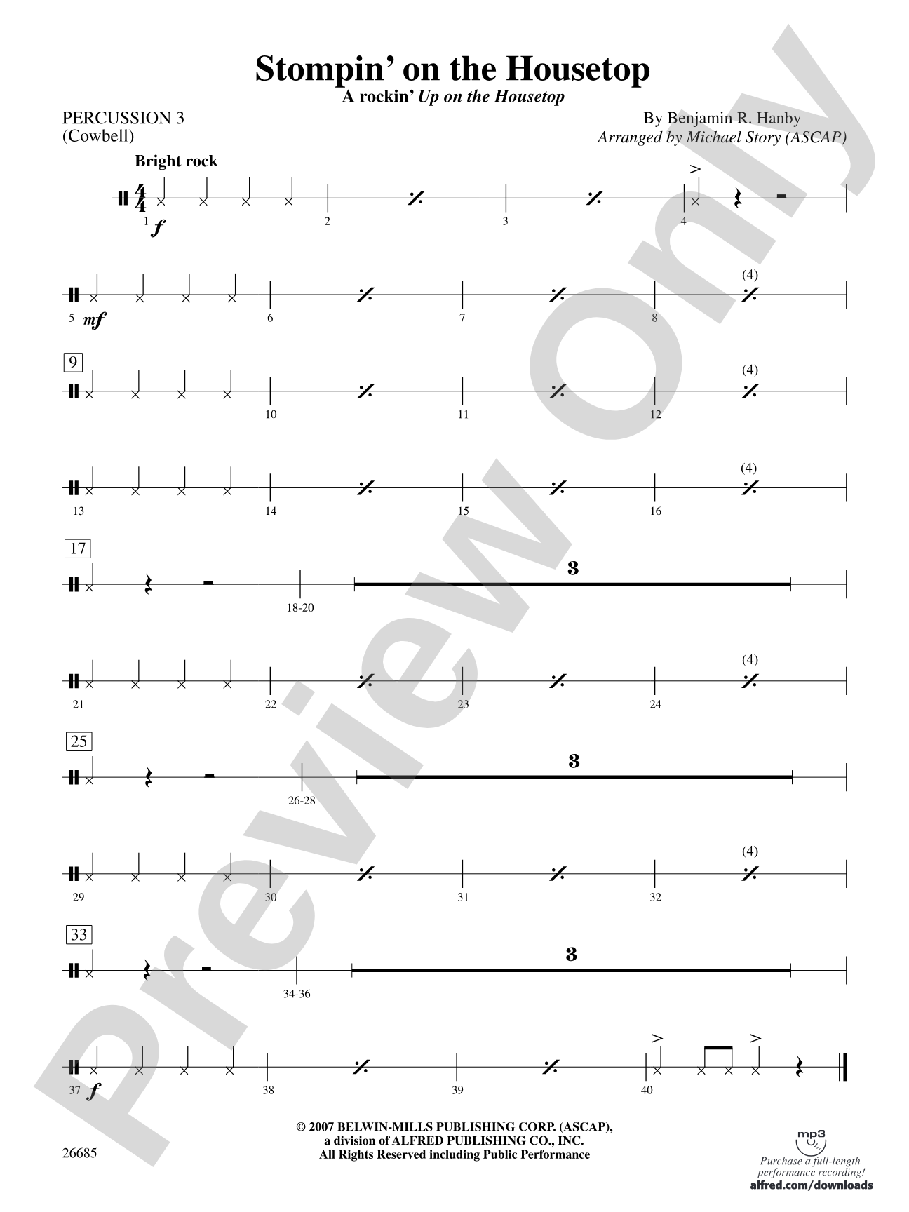 Stompin' on the Housetop: 3rd Percussion