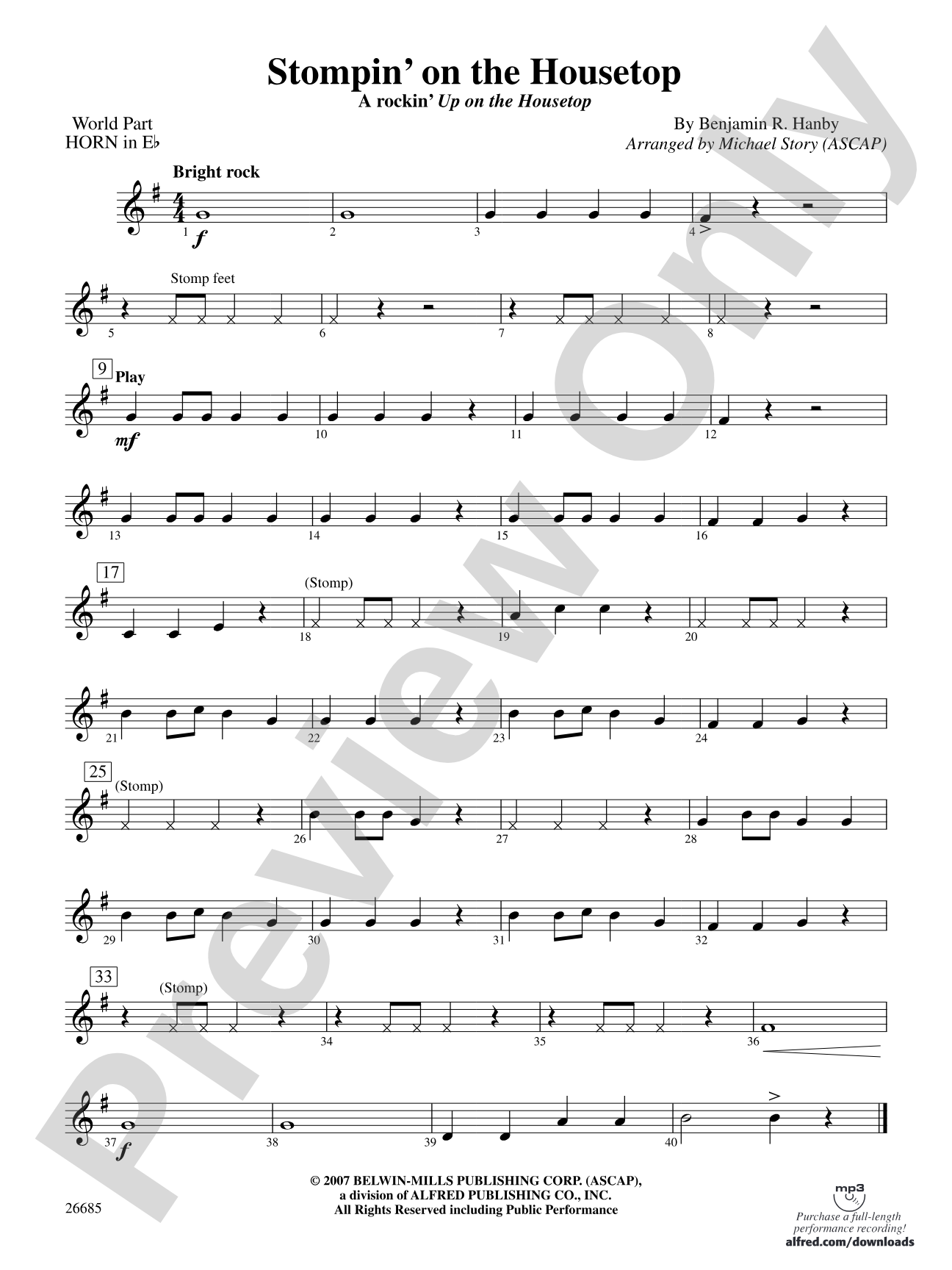 Stompin' on the Housetop: (wp) 1st Horn in E-flat