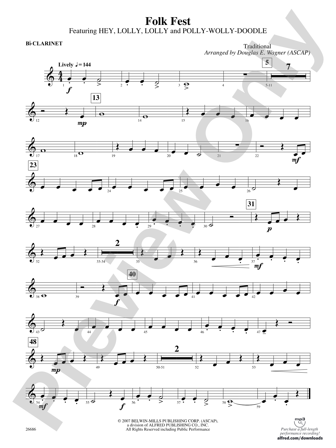 Folk Fest: 1st B-flat Clarinet