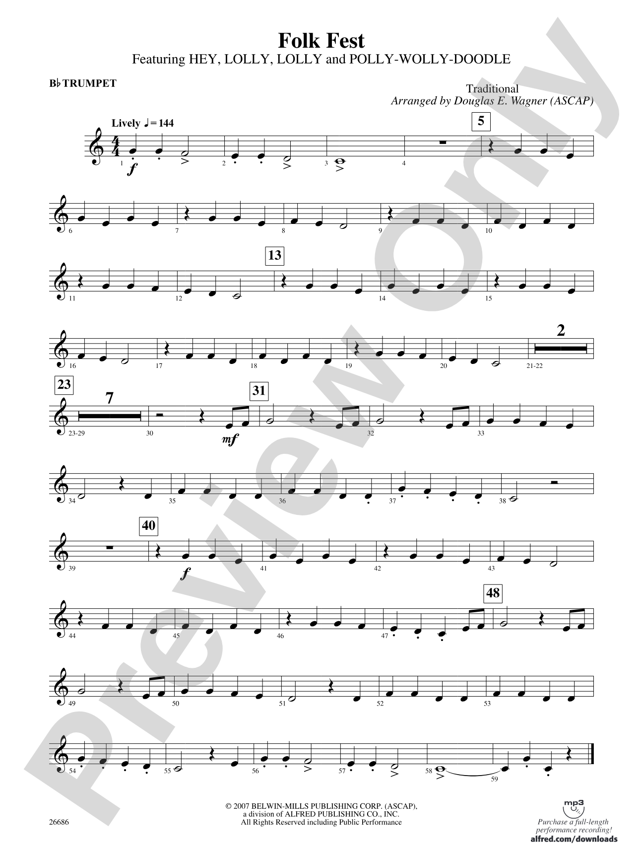 Folk Fest: 1st B-flat Trumpet