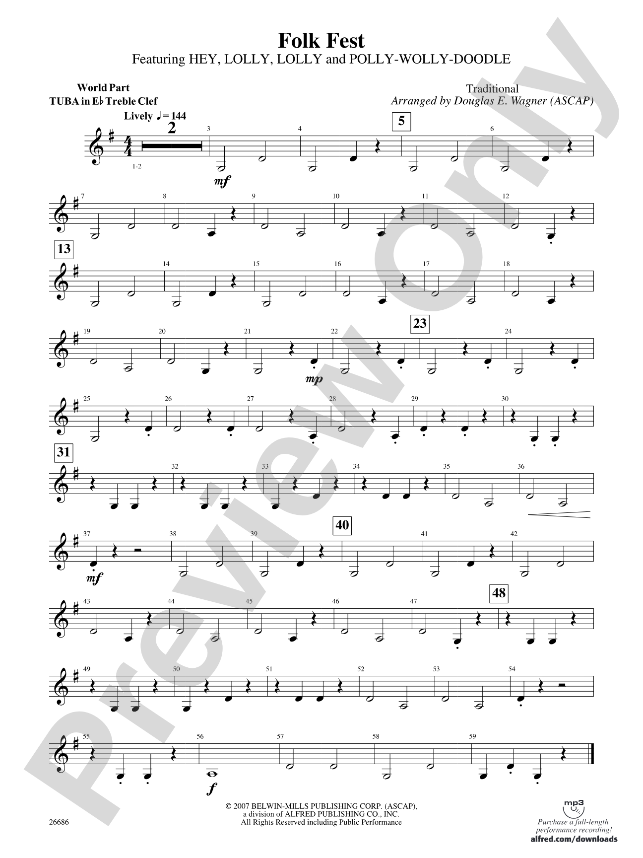 Folk Fest: (wp) E-flat Tuba T.C.