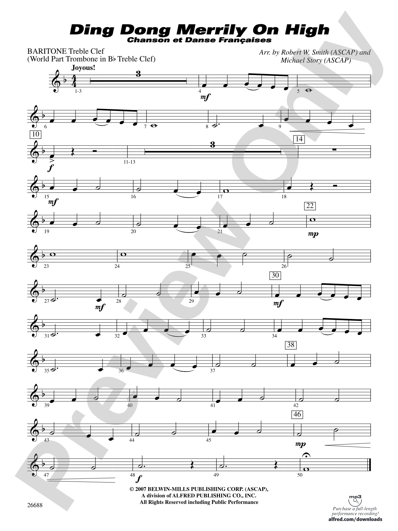 Ding Dong Merrily on High: Baritone T.C.