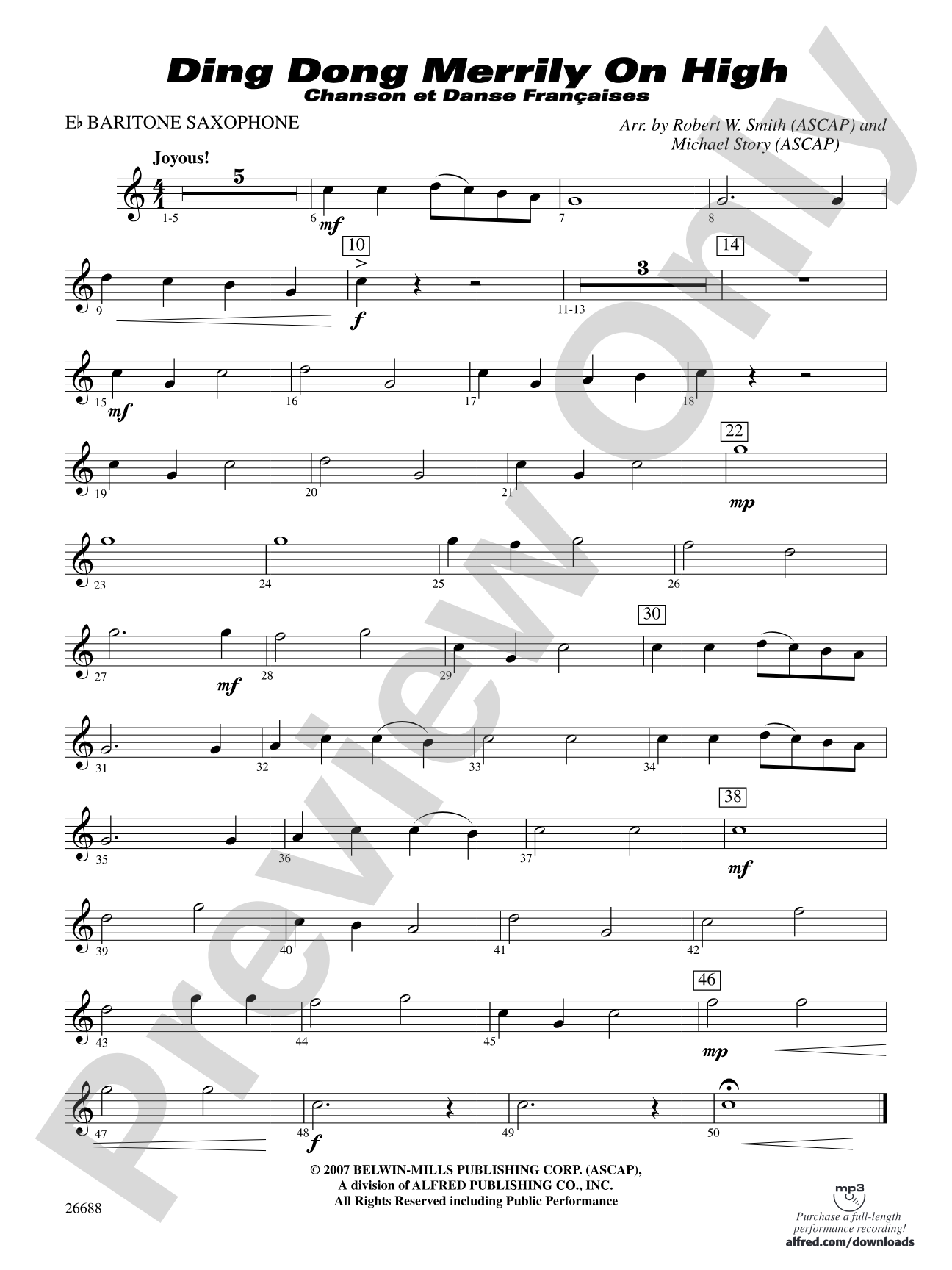 Ding Dong Merrily on High: E-flat Baritone Saxophone