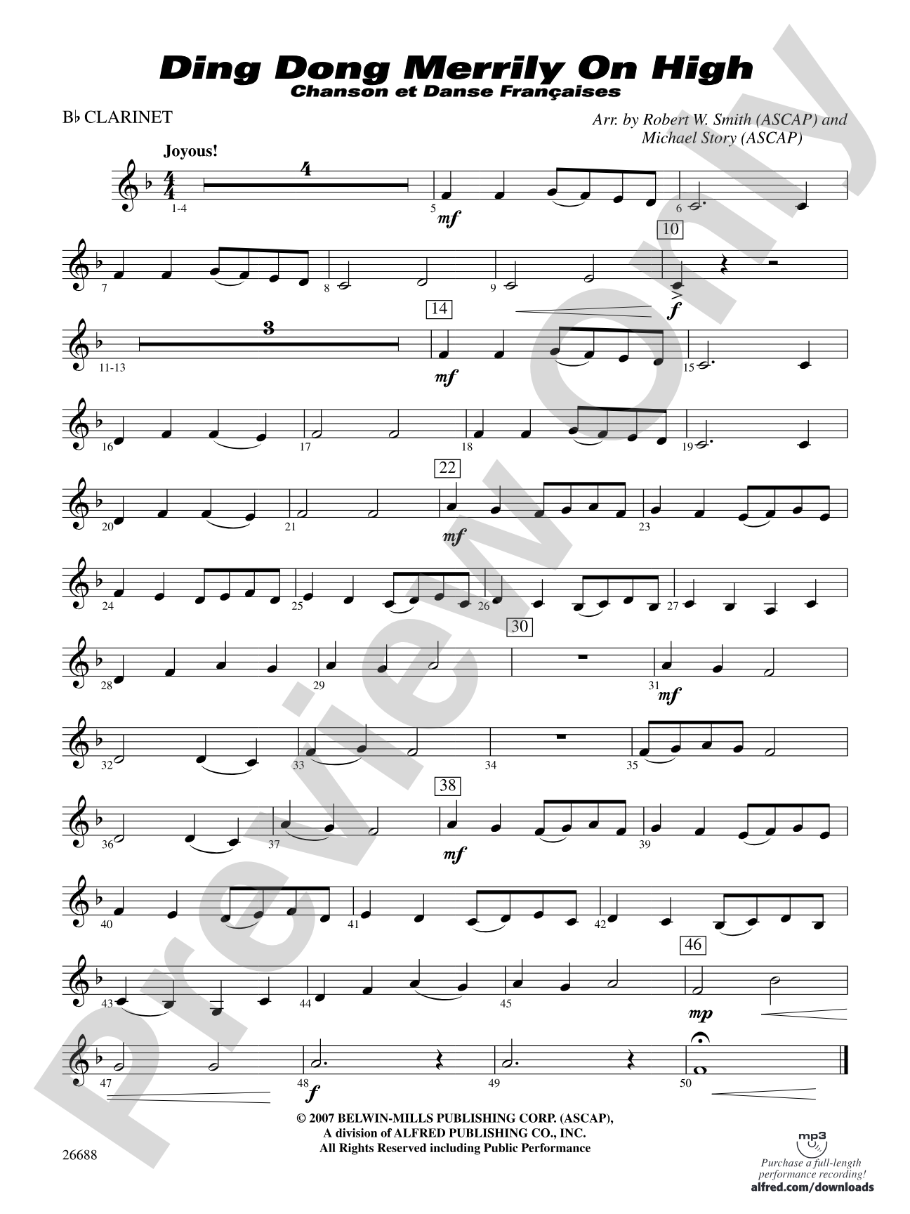 Ding Dong Merrily on High: 1st B-flat Clarinet