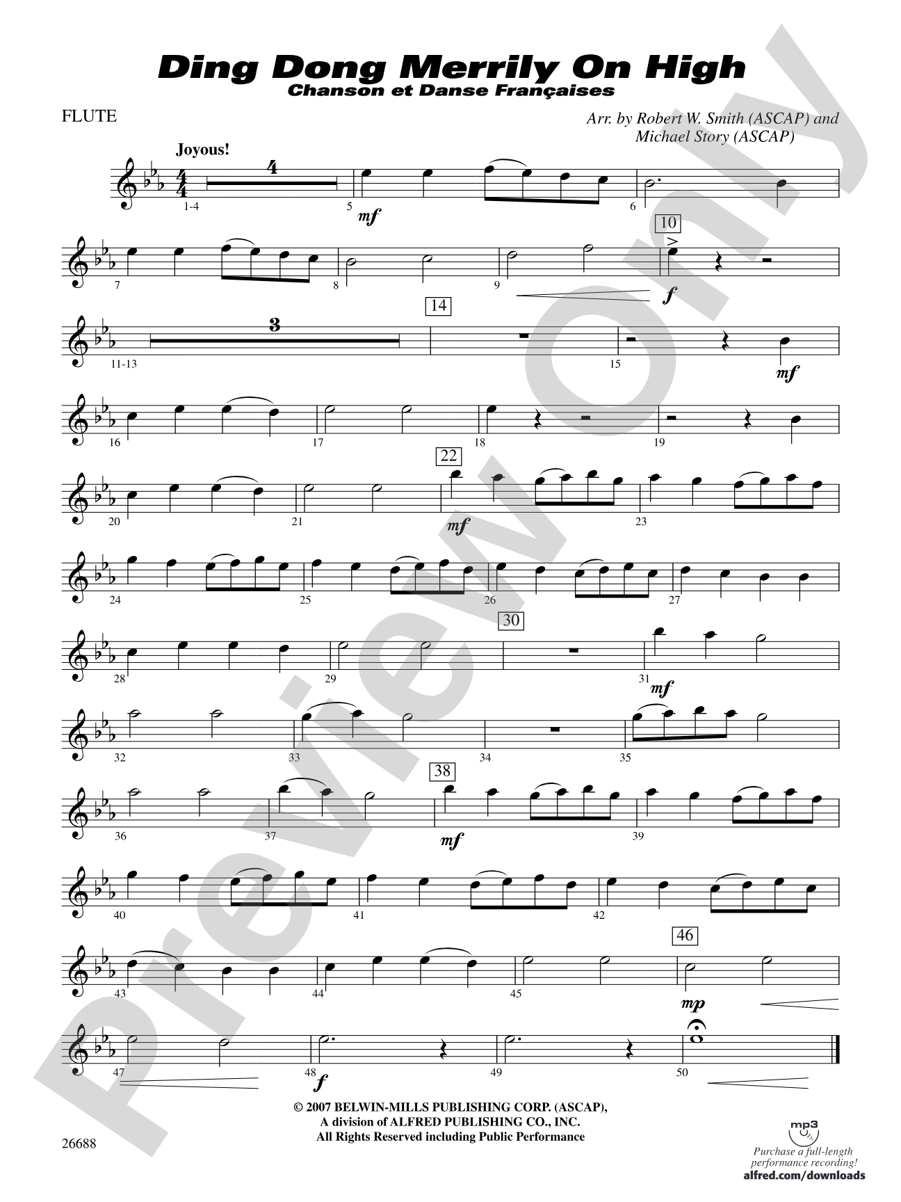 Ding Dong Merrily on High: Flute