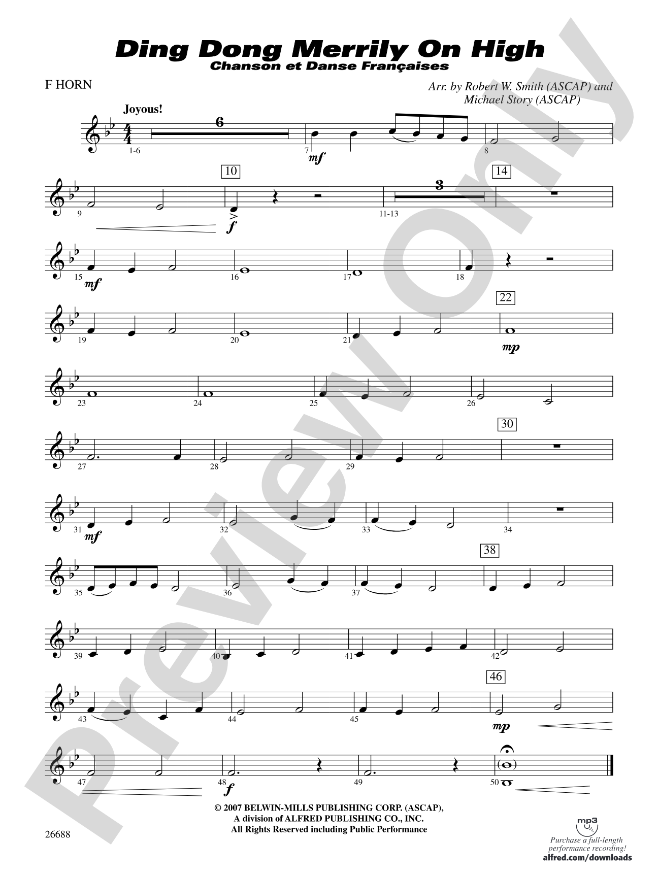 Ding Dong Merrily on High: 1st F Horn