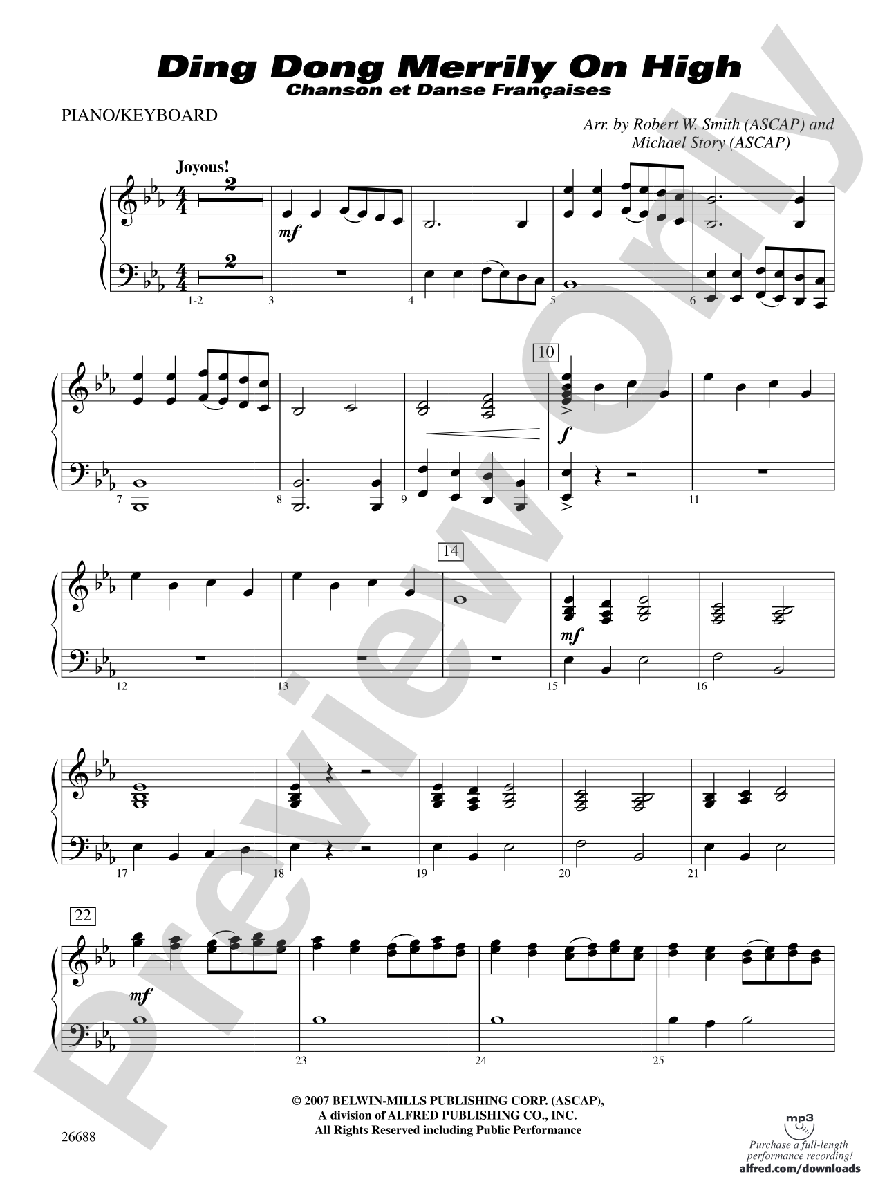 Ding Dong Merrily on High: Piano Accompaniment