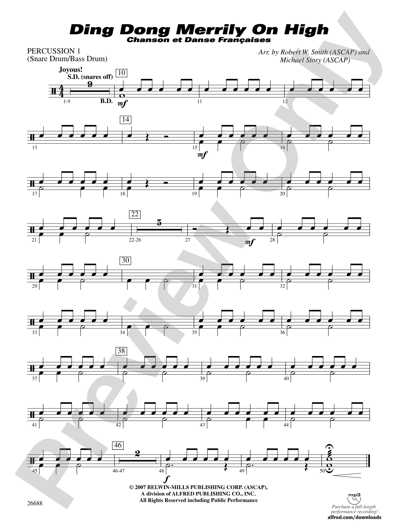 Ding Dong Merrily on High: 1st Percussion