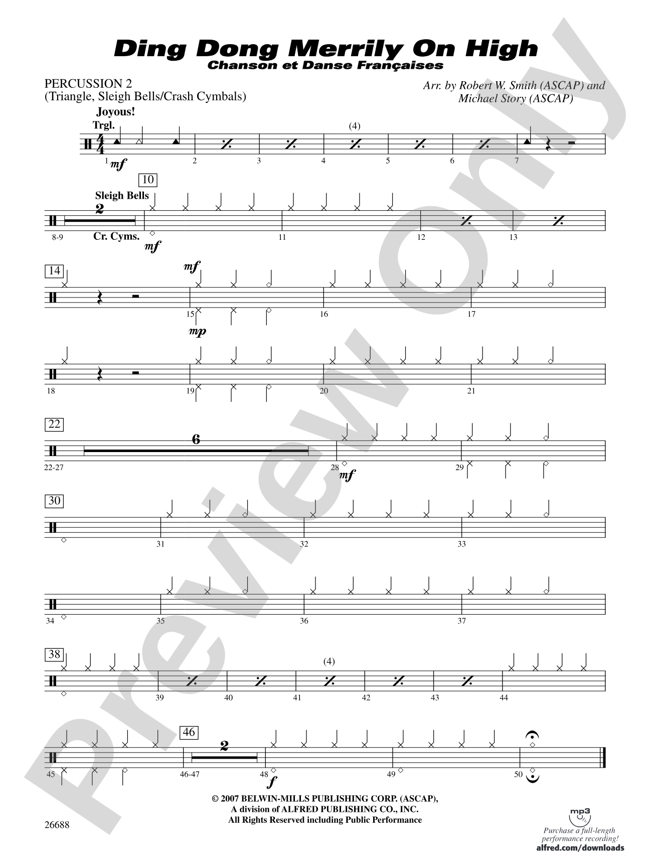 Ding Dong Merrily on High: 2nd Percussion