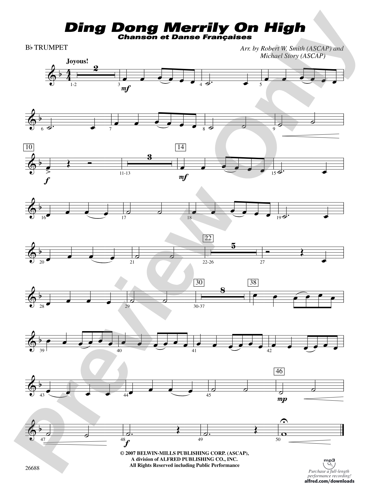Ding Dong Merrily on High: 1st B-flat Trumpet