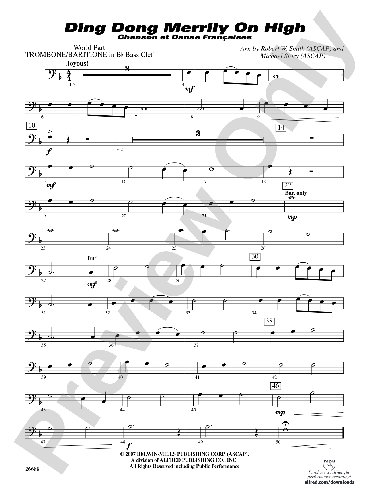 Ding Dong Merrily on High: (wp) B-flat Baritone B.C.