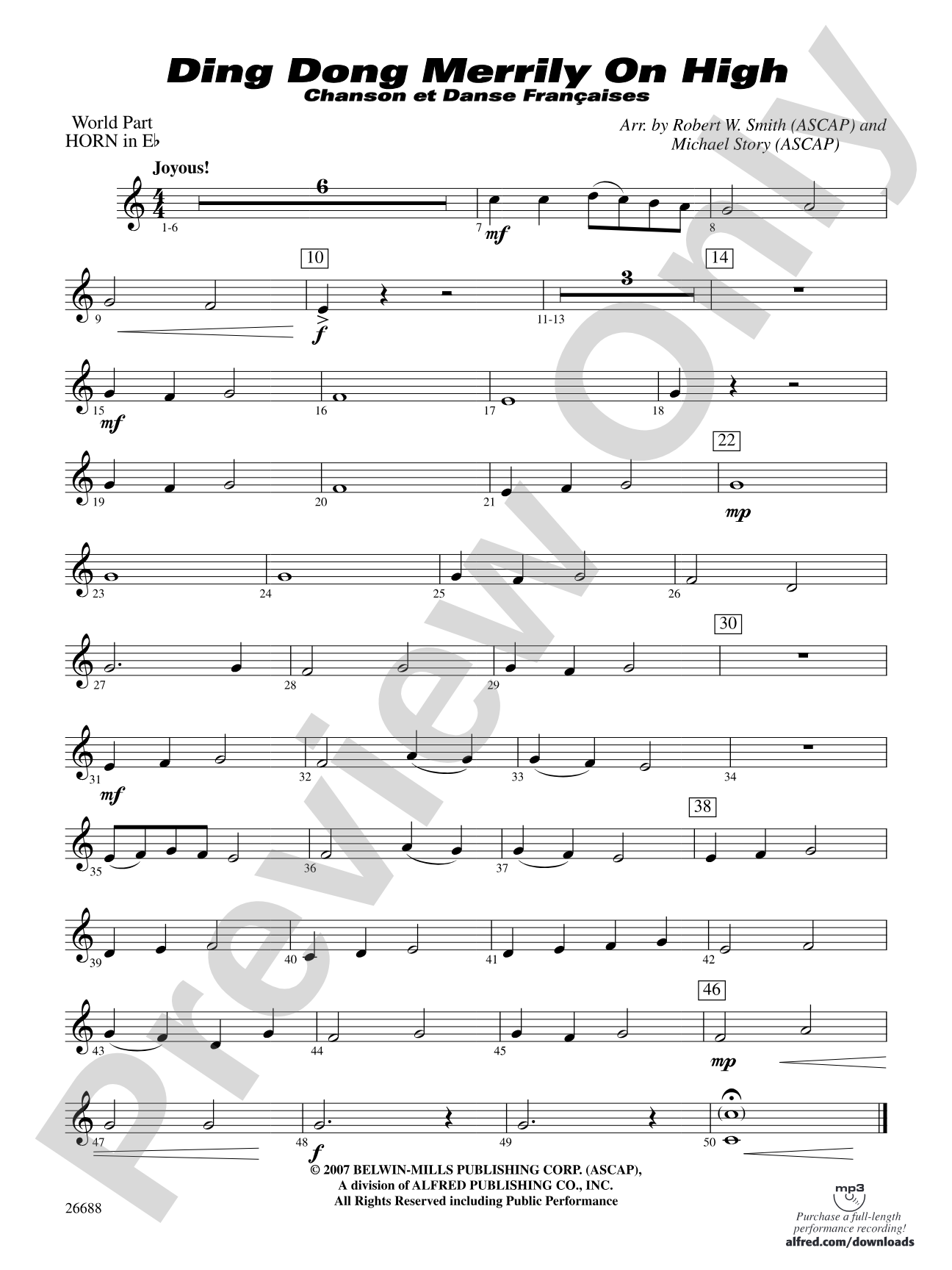 Ding Dong Merrily on High: (wp) 1st Horn in E-flat