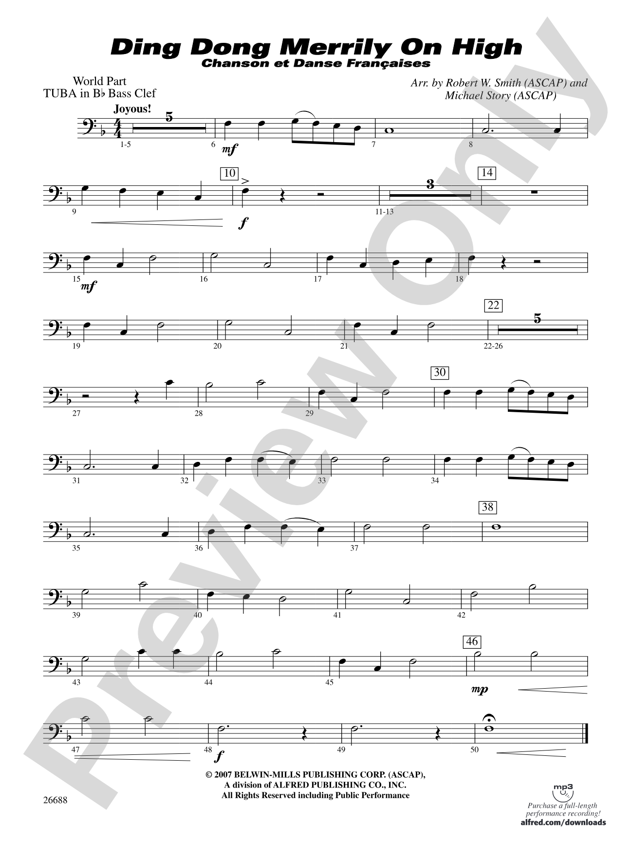 Ding Dong Merrily on High: (wp) B-flat Tuba B.C.