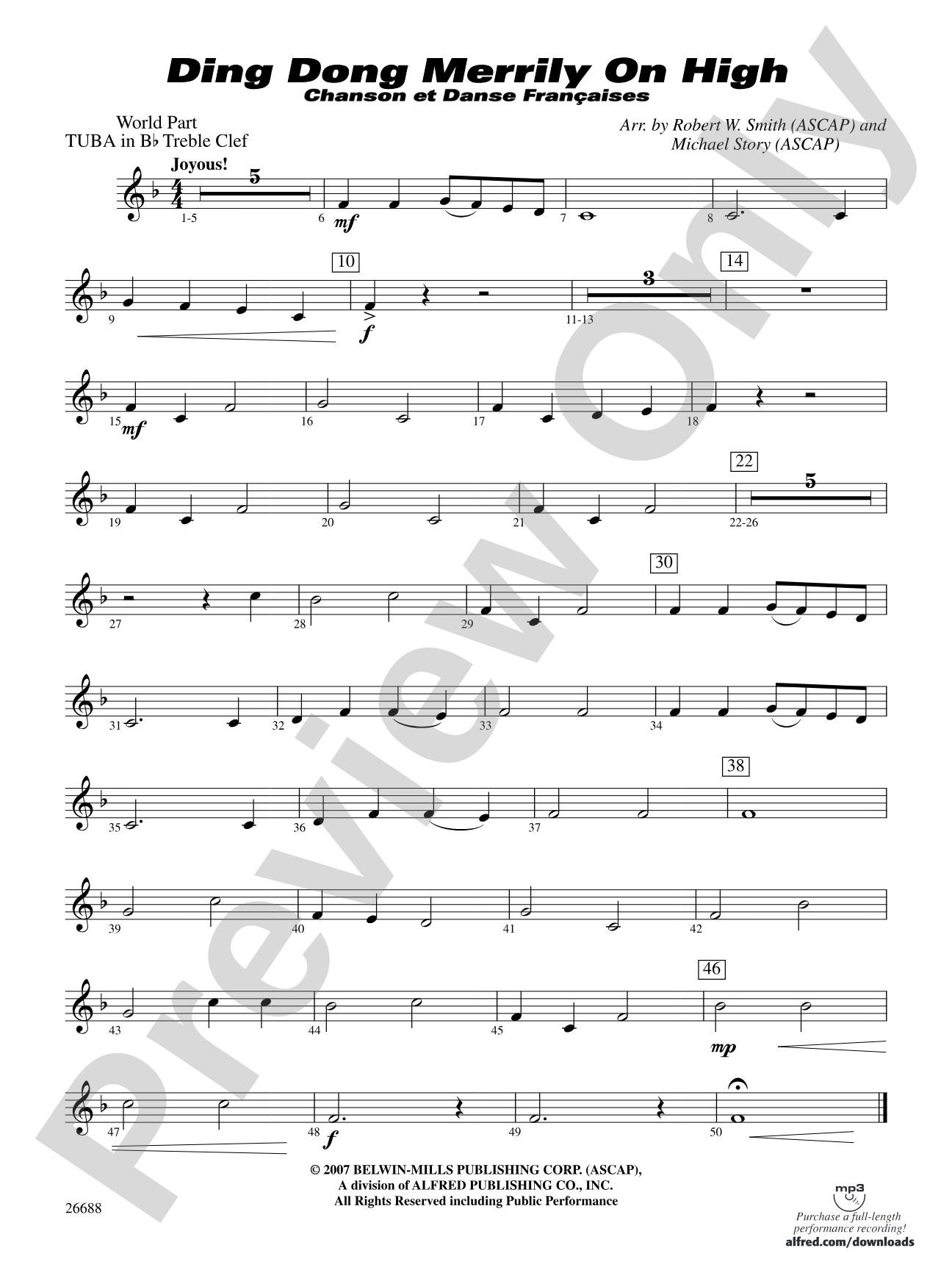 Ding Dong Merrily on High: (wp) B-flat Tuba T.C.